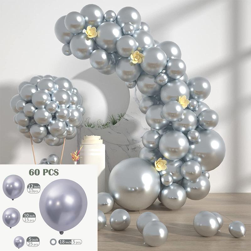 60/100Pcs Solid Color Metal Balloon Wreath Arch Set For Wedding Birthday Party Christmas Halloween Decorations