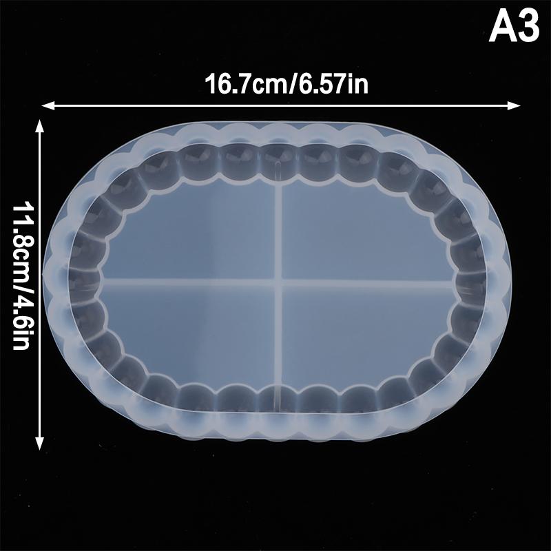 Bubble Design Concrete Tray Silicone Molds Silicone For Epoxy Resin Coaster, Cement Tray, Plaster Plate Oval Round