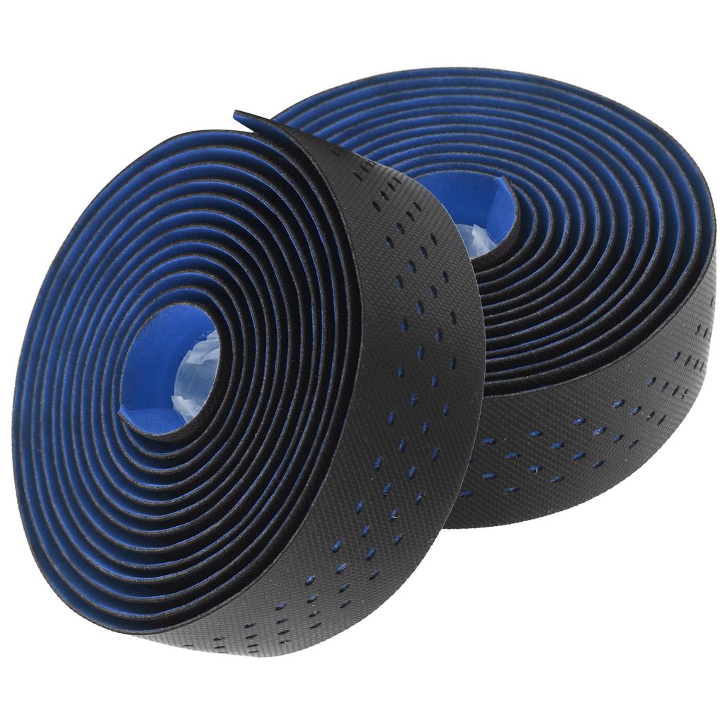 Punching Style 1Pair Road Bike Handlebar Tapes NonSlip Bicycle Handle Bar Wrap Belt(Black Blue )