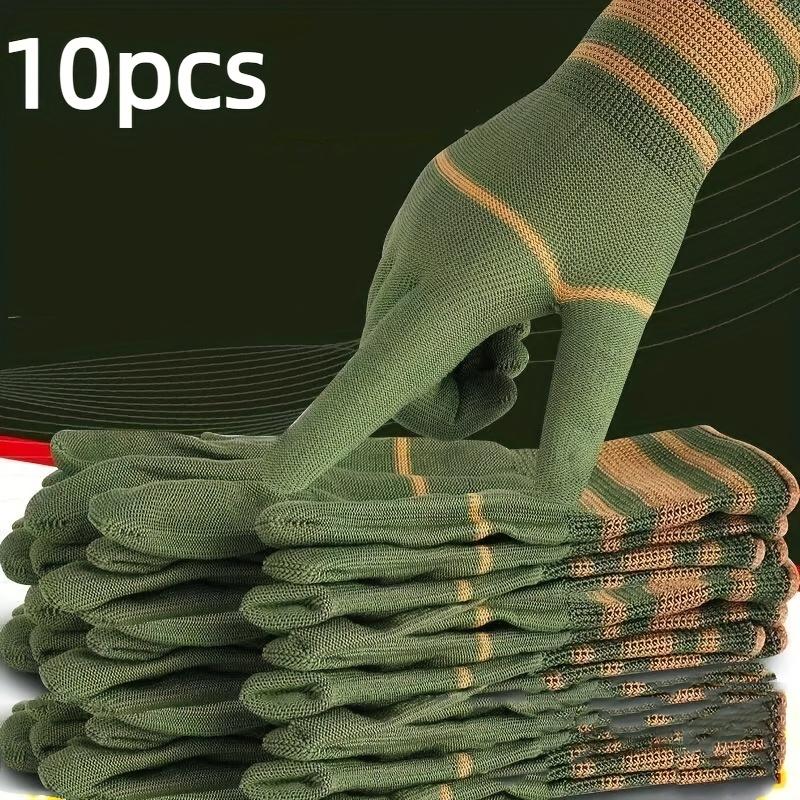 

Heavy-Duty Nylon Gloves for Fishing, Camping, Hunting.Elastic Wrist,Durable,Machine Washable. 5 pairs 10pcs, One-Size-Fits-Most.