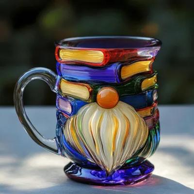Boyalı Cüce Kitap Kupa 325ml Eğlenceli Cüce Bardak Cam Su Bardağı Kitapseverler Aile Arkadaşlar Öğretmenler için Ev Ofis için Eşsiz İçecek Takımı