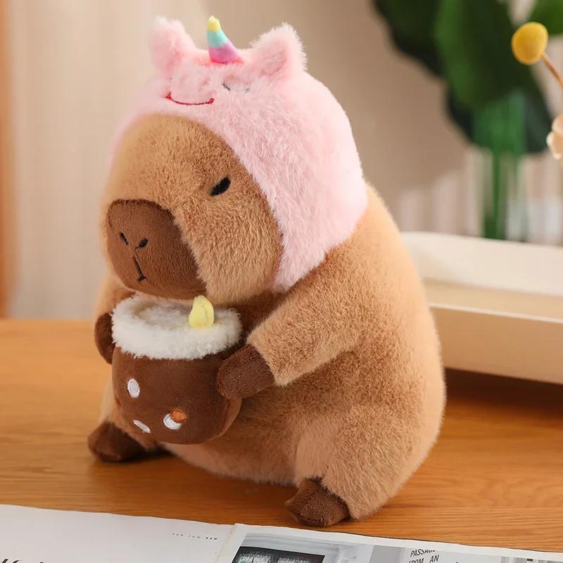 Kawaii Capybara Plush Toy Creative Stuffed Animal Dolls Simulation Capibara Toast Doll Birthday Toys Gift