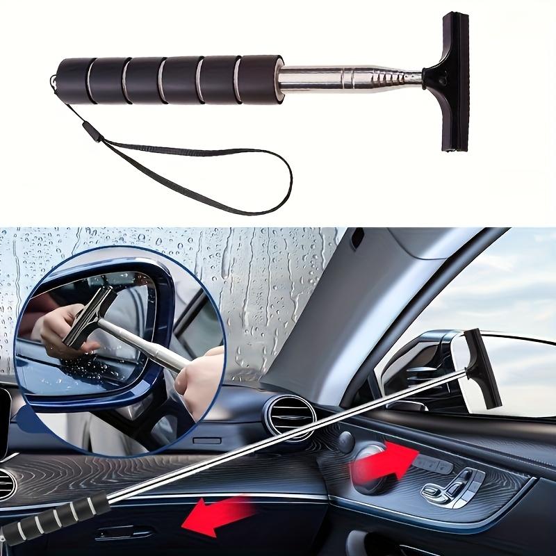 1pc Retractable Windshield Wipers, Car Rearview Mirror Wipers with Retractable Long Pole, Retractable Car Glass Scraper