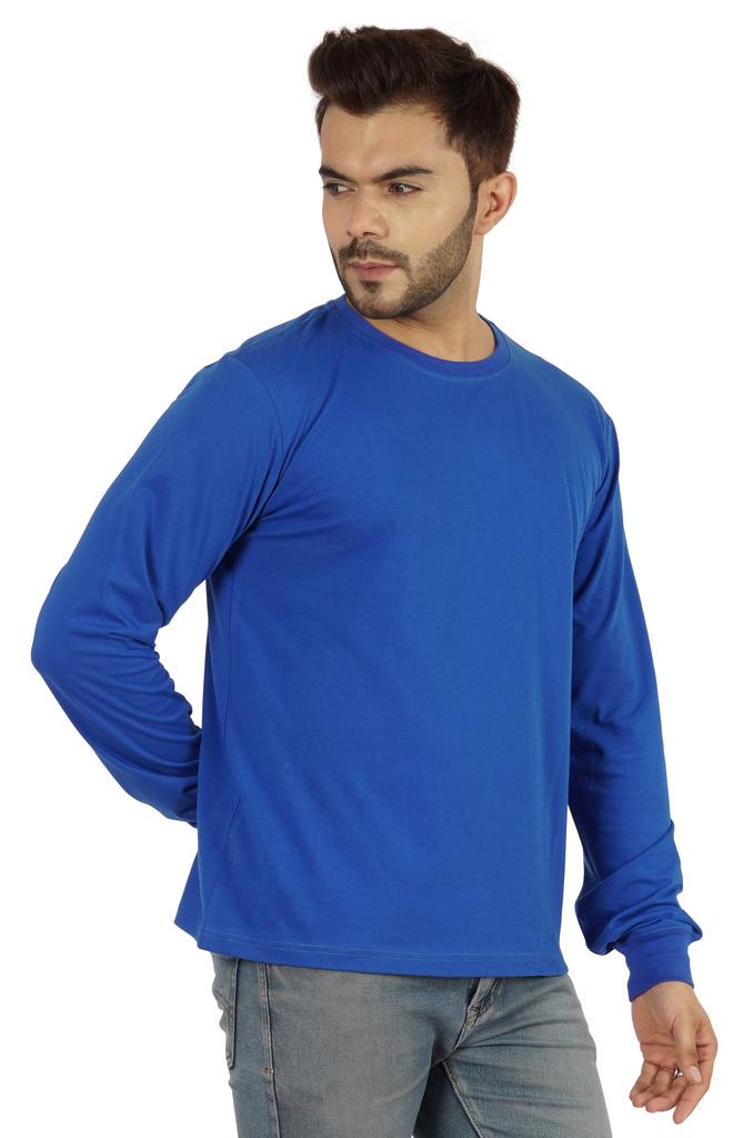 Inkmeso Men  S Cotton Long Sleeve T-shirt Basic Crew Neck Shirt