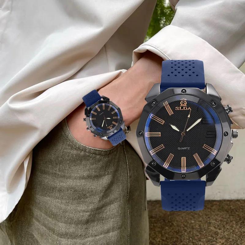 Original Classic Man Watch Silicone Tape Quartz Watch Style Simple Men's Genuine Quartz Watch for Gift Any Scene