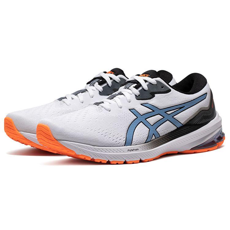 Asics GT-1000 11 Stability Fabric Synthetic Leather Low Top Running Shoes Men Sneakers White Blue 1011B356-100
