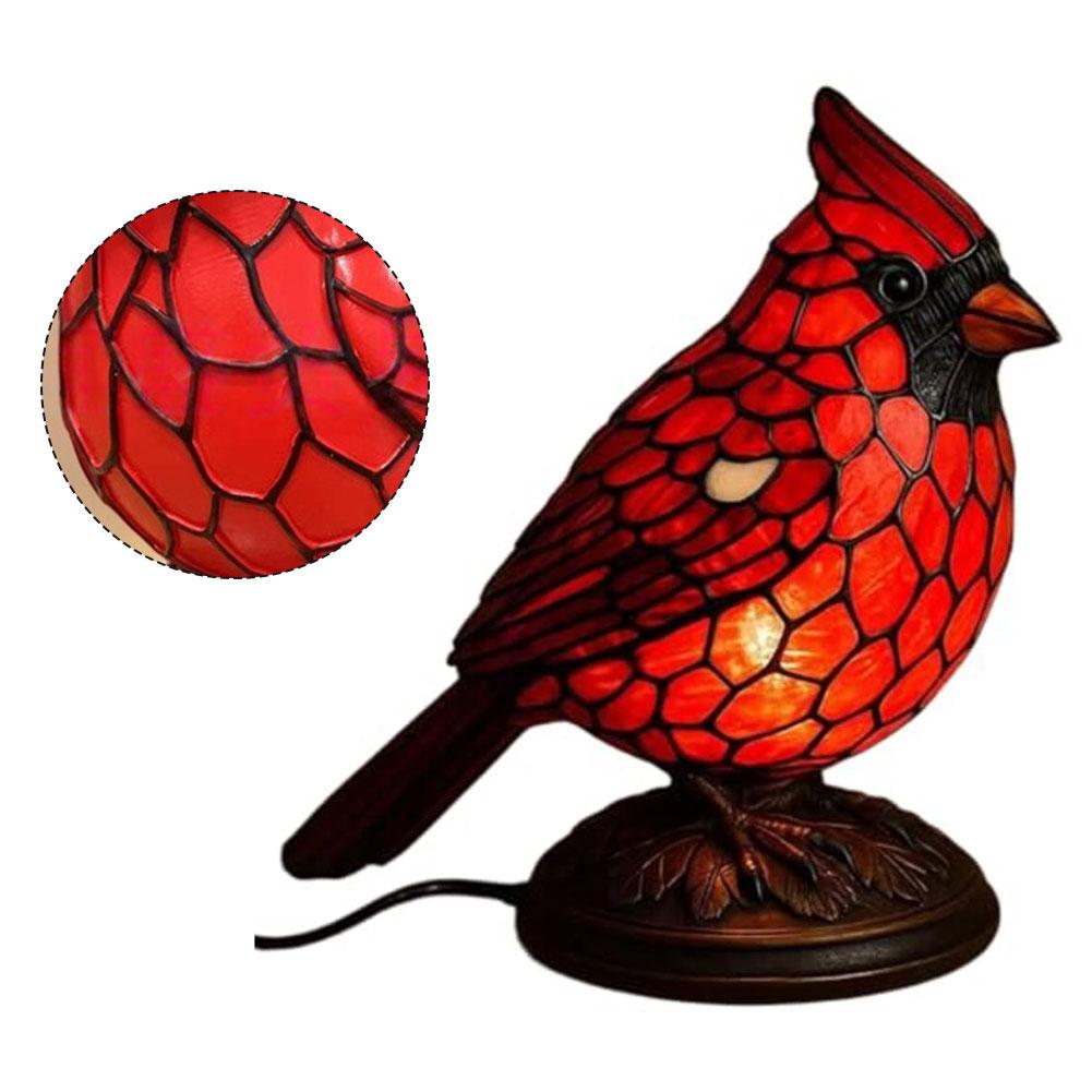 Resin Cardinal Lamp Night Light for Living Room Decor Providing Calming Glow and Ornamental Cardinal Pattern to Enhance Space