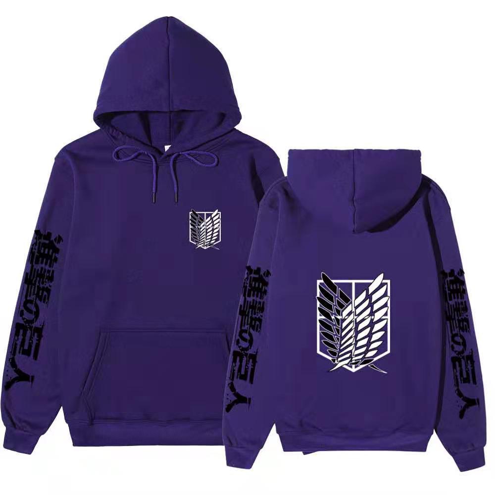 Attack on Titan Hoodie Unisex Fleece Sweatshirt Eren Mikasa Levi Character Print Autumn Winter Casual Pullover