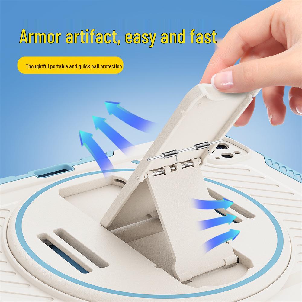 Apple iPad Protective Case with Hand Strap & Stand for 12.9, 10.2, Pro 11, Mini 7, 6 & Pro 13