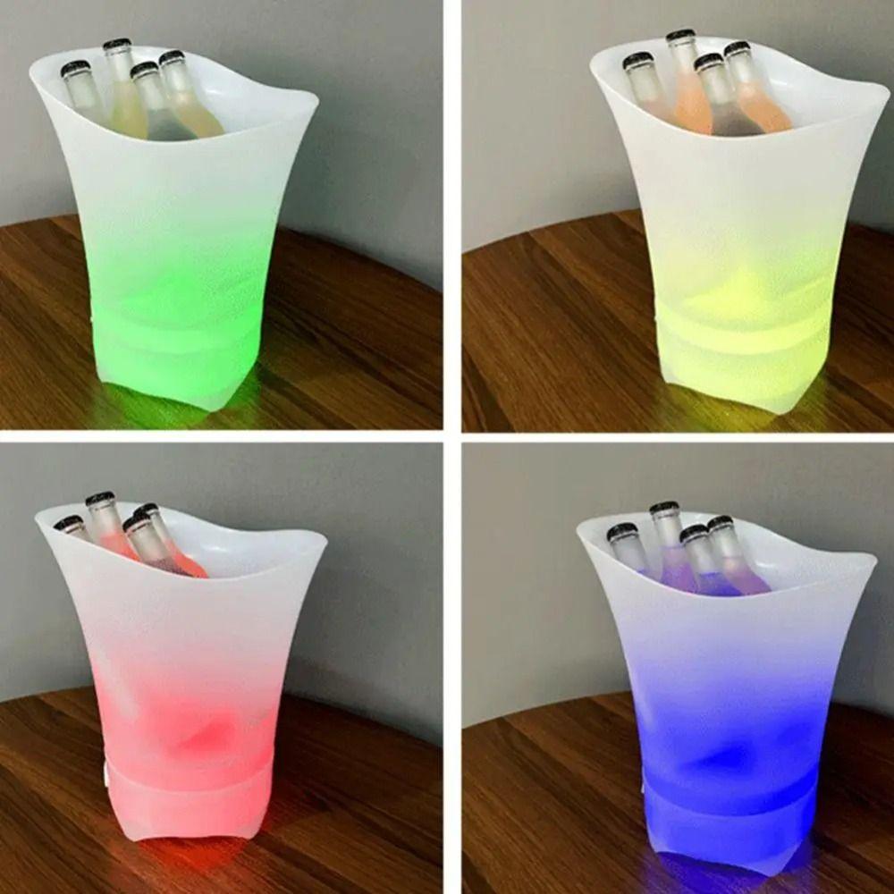 Colorful Radiant LED Ice Bucket 5L 7L Light Up Ice Cube Drink Containers RGB Beer Bucket  for Bar
