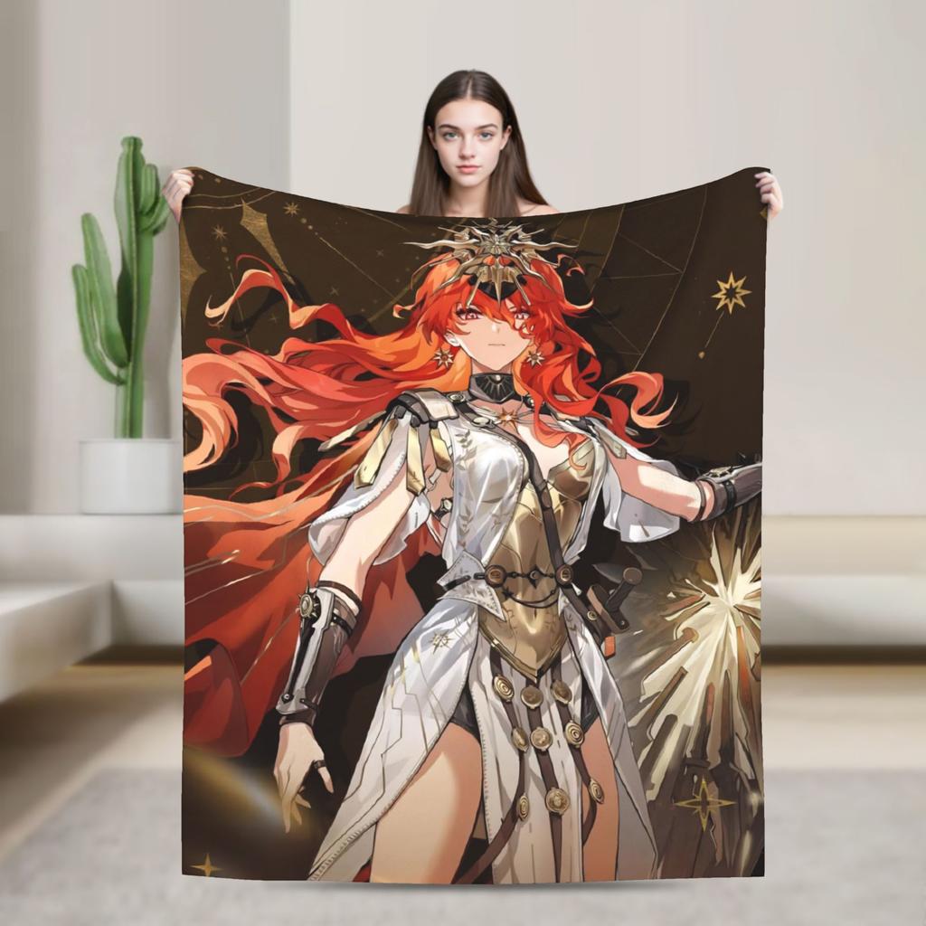 Wuthering Waves WuWa Cartethyia Fashion Blanket Game Anime Flannel Awesome Warm Throw Fashion Blankets for Bedroom Winter Couch