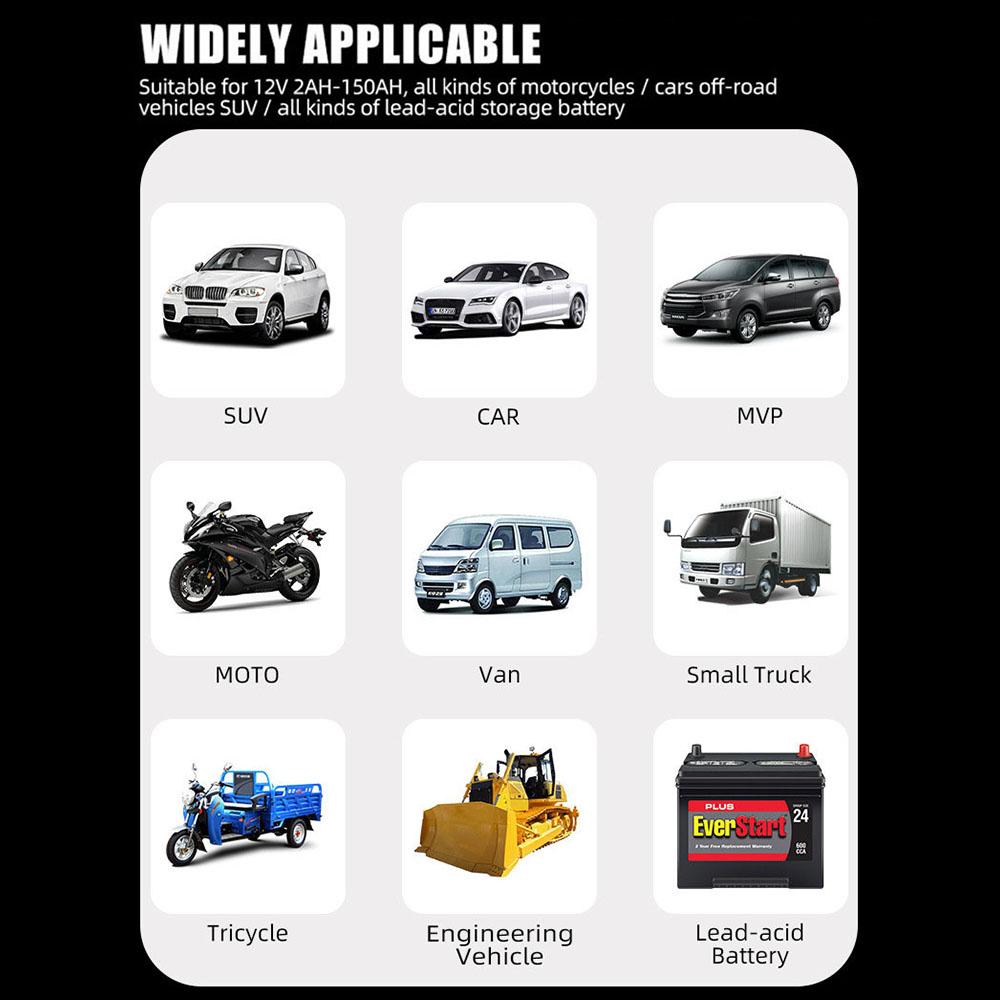Intelligent Repair Motorcycle Charger for lead Acid LiFePO4 Battery 12V 6A New Universal Repair Car Battery Charger