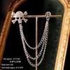 Baroque Rhinestone Pearl Corsage Necklace Brooch - Retro British Court Suit Accessory