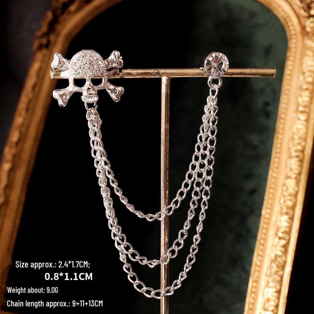 Baroque Rhinestone Pearl Corsage Necklace Brooch - Retro British Court Suit Accessory