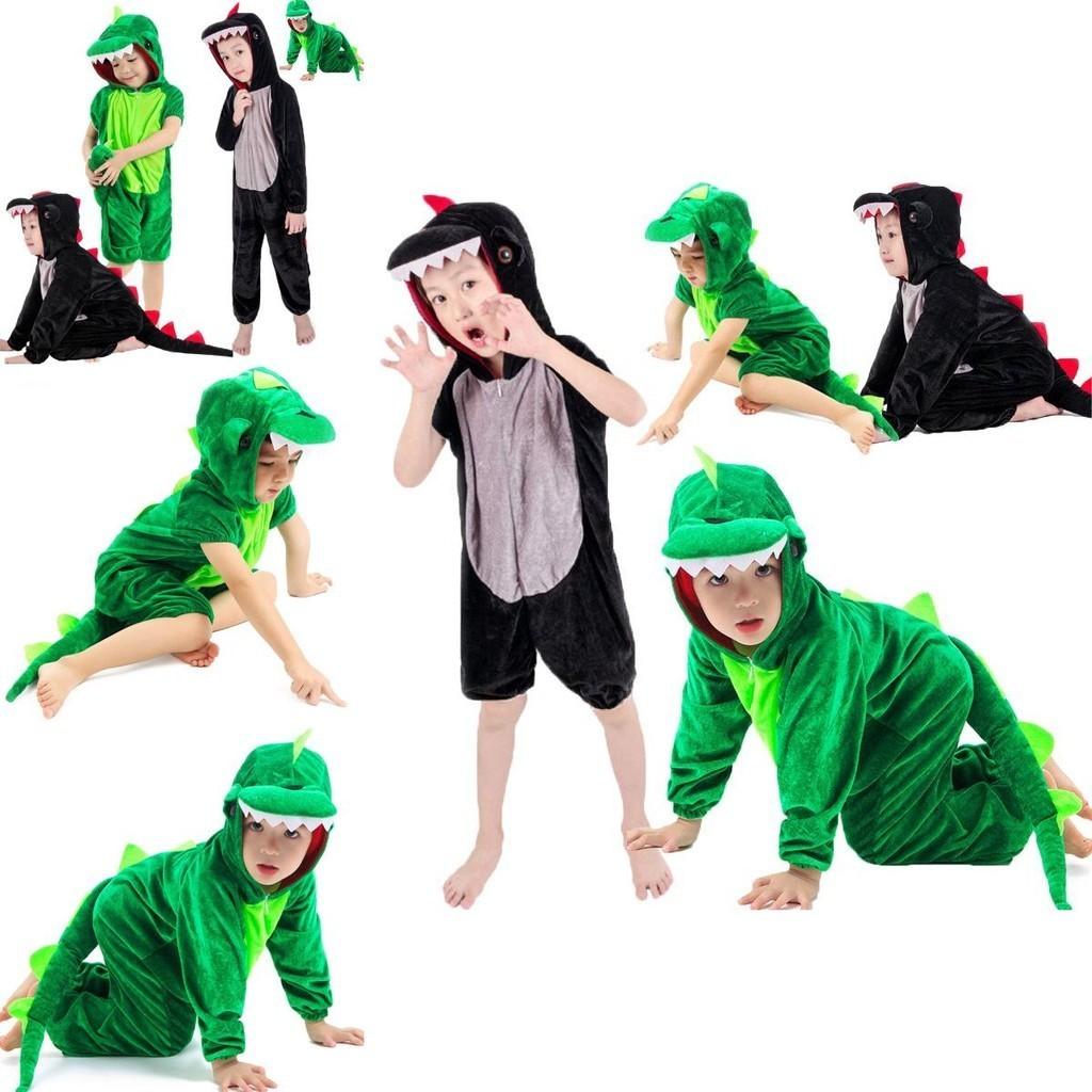 Eye-catching Childs Dinosaur Costume Crocodile Jumpsuit For Unisex Halloween Celebrations