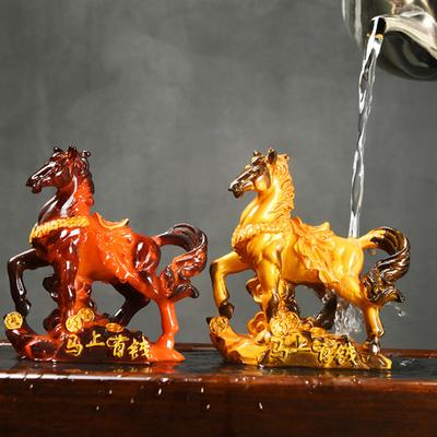 Scultura Animale da Tè Cavallo Resina Cambia Colore Ornamento Cavallo Alte Temperature Base Simbolo di Denaro Decorazione per la Casa per Cerimonia del Tè Esposizione Ricchezza