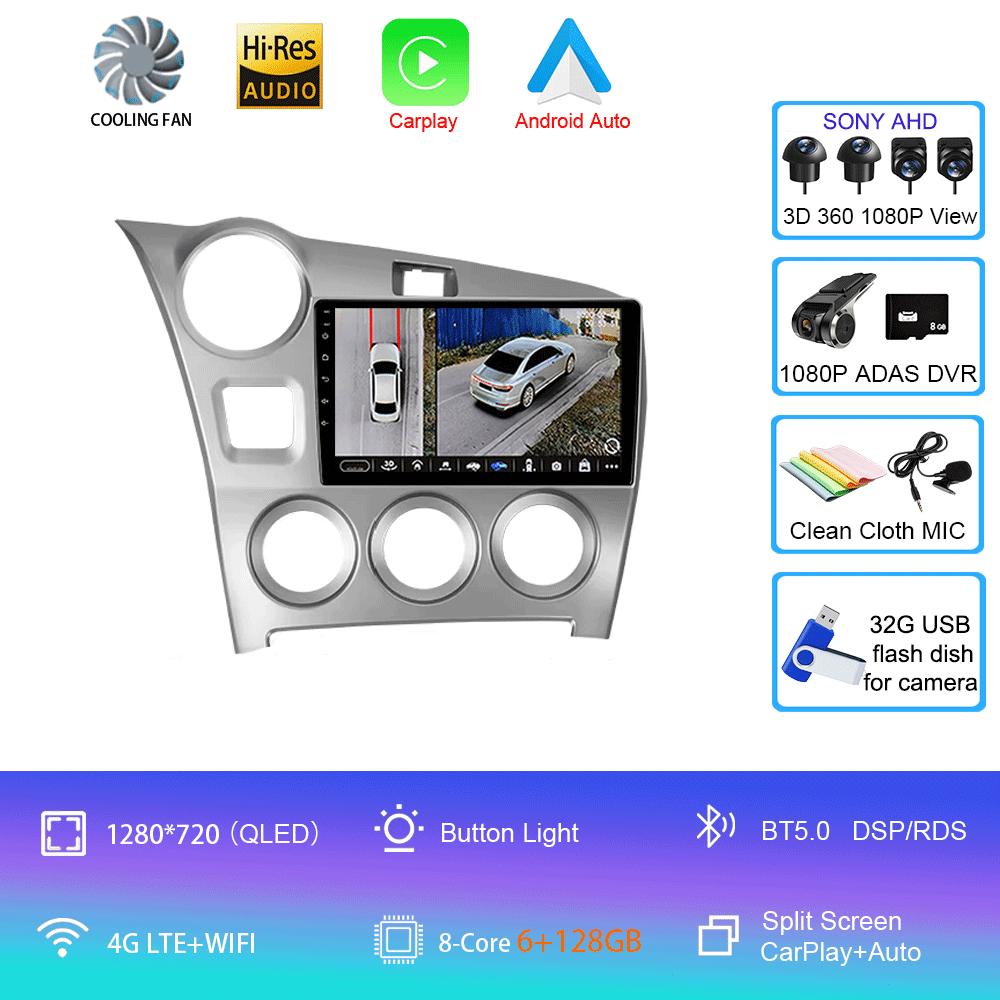 Android 14 Carplay Auto For Toyota Matrix 2 E140 2008 2009 2010 2011 2012 2013 2014 Car Radio Multimedia Player Navigation GPS