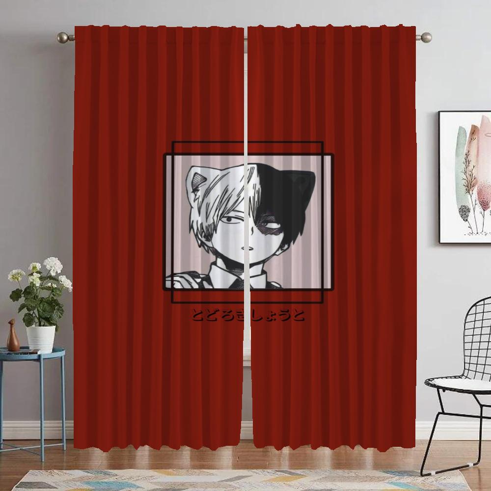 Závěsy do ložnice My Hero Academia Elegantní pokojové závěsy 2 kusy Halloweenská dekorace Závěsy do obývacího pokoje Stínítka Dělící stěna