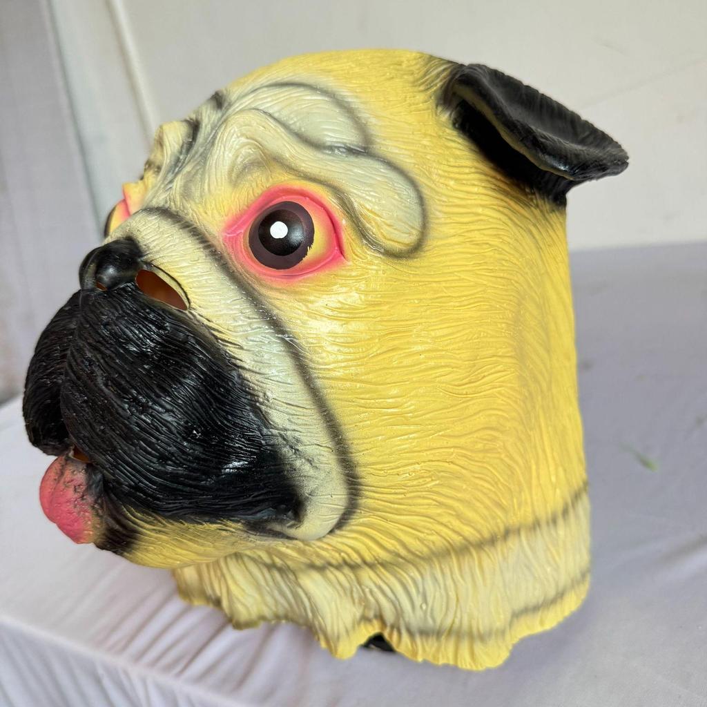 Shar Pei dog latex head cover, cute dog party mask