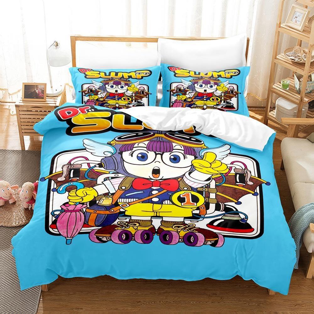 Fashion Cartoon DR S-Slump Arale Anime Bedding Set Sheet King Twin Double Child Bedding Set Mircofiber or Polyester Duvet Cover