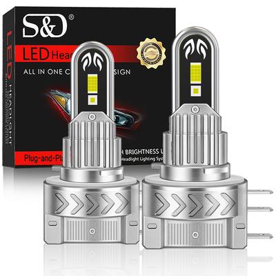 2 Stück H15 LED-Scheinwerferlampen Hohe Leistung 6000K Fernlicht 120W 40000LM Turbo-Scheinwerfer Tagfahrlicht Fahrlicht Für Volkswagen Golf 6/7 BMW 12V