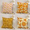 Fried Egg Pizza Waffle Cushion Cover Silky Short Plush Double-Sided Printed Pillow Case For Sofa All Seasons Home Decor Gift