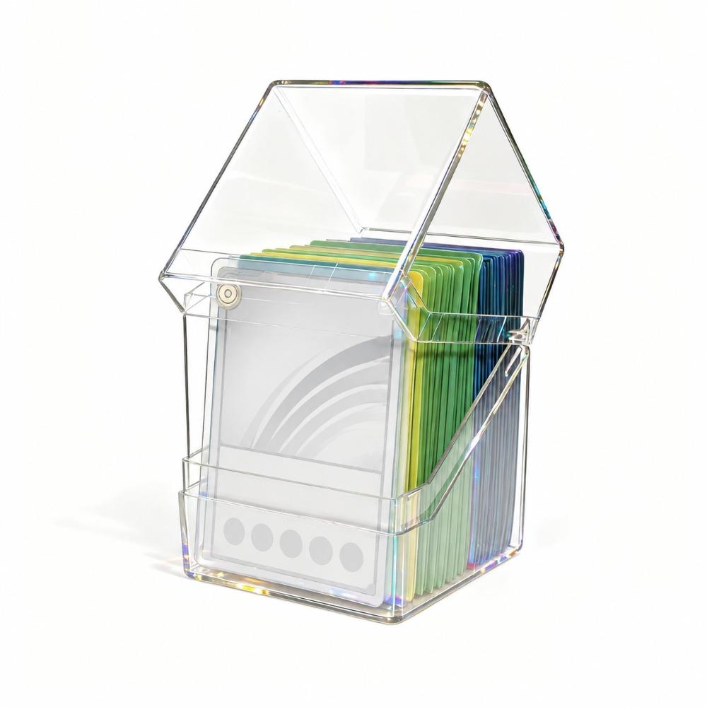 Acrylic Card Storage Box Transparent Card Display Box Durable Acrylic Card Case  Gift for Players Transparent