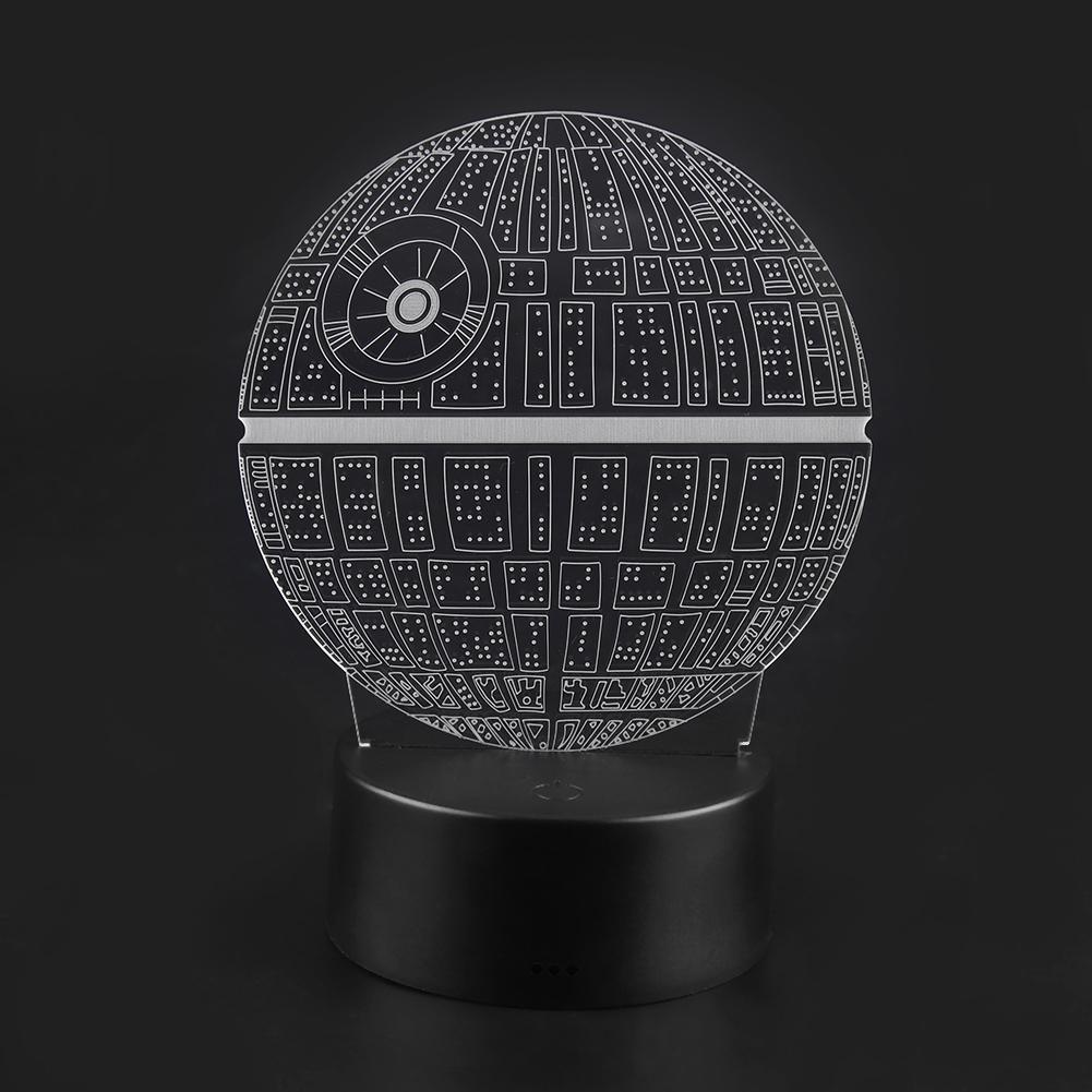 Night Light ABS Base Holder Planet Pattern Lamp Touch Switch (Black Without Remote Control)