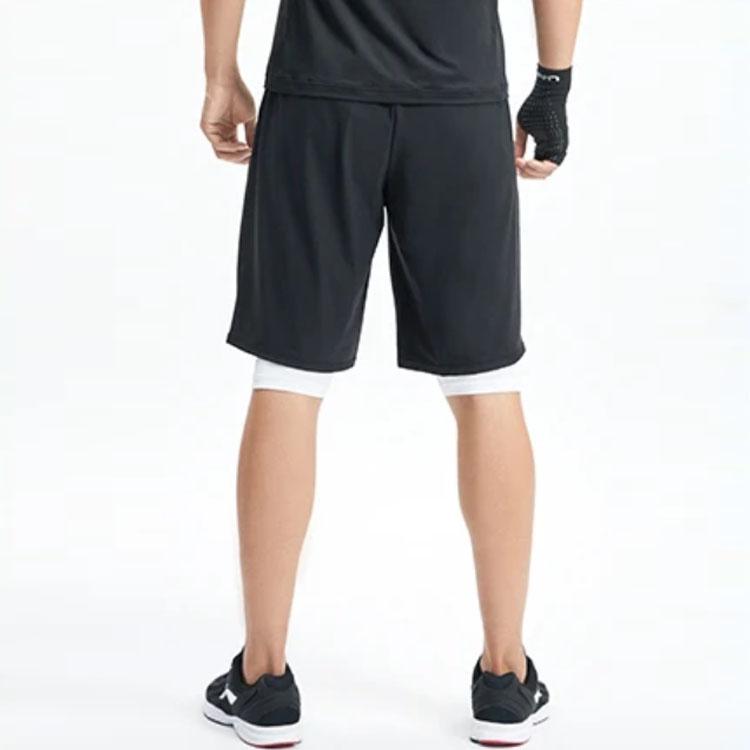 Li Ning Logo Letter Print Loose Shorts Men Shorts Black AKYR133-1