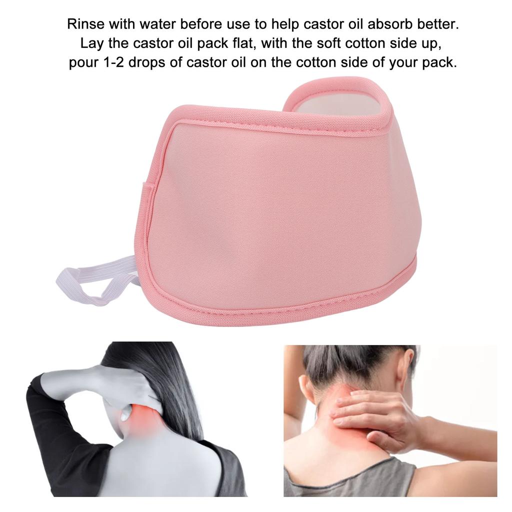 Neck Castor Oil Pack Adjust Strap Promote Circulation Reusable Washable Castor Oil Wrap