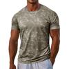 Men's Gym Muscle Tee Short Sleeve Round Neck T-Shirt Casual Printed Tee Shirt for Exercise Vacation Streetwear