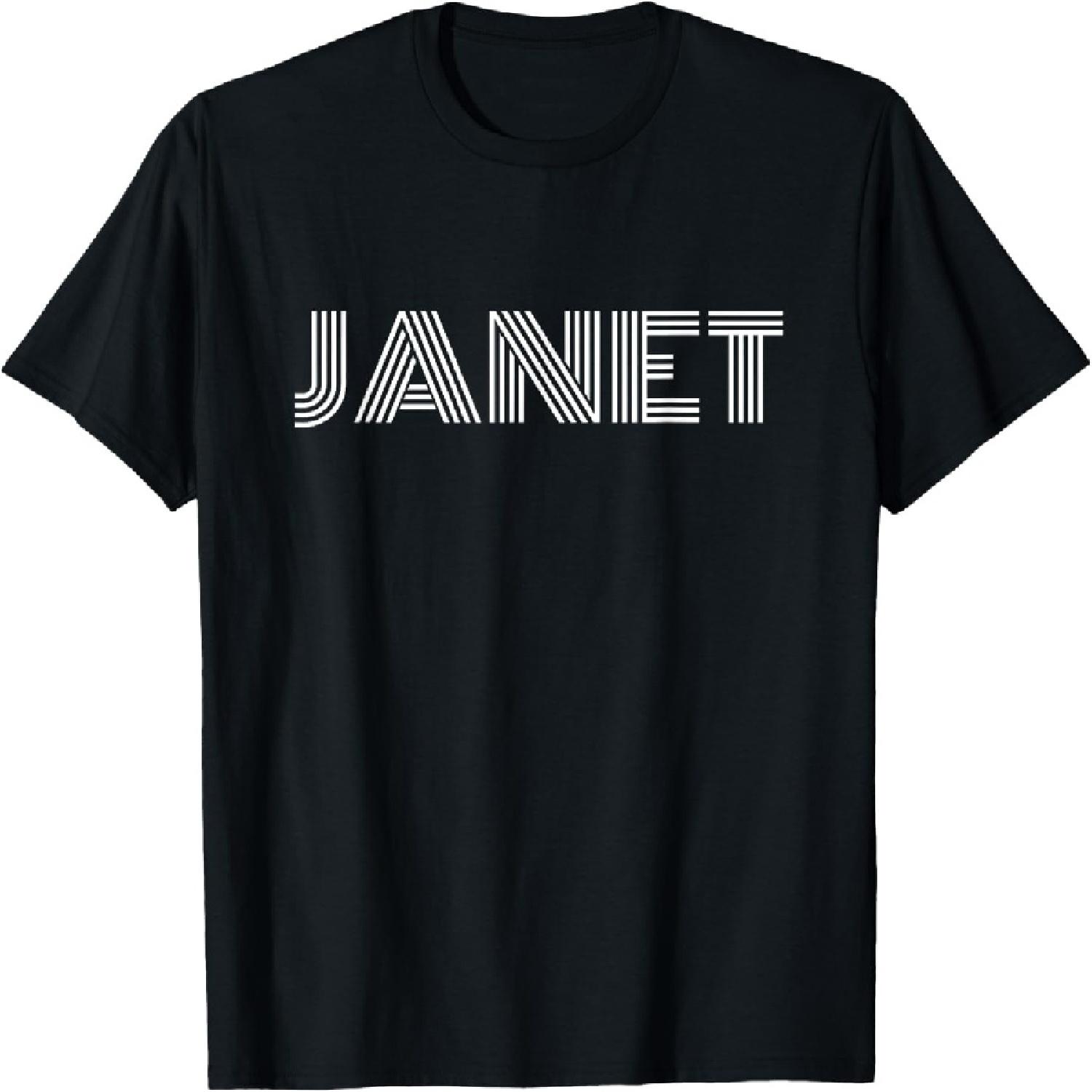 

Janet Vintage 70s Font T-Shirt XXXXXL чёрный