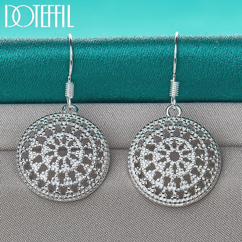 

Круглые серьги из стерлингового серебра 925 пробы, модные ювелирные изделия 1.90*1.90cm