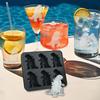Ice Cube Mold Food Grade Silicone Ice Tray 6 Cavity Dinosaur Shaped Ice Maker Easy Fill Release Party Cocktail Accessory