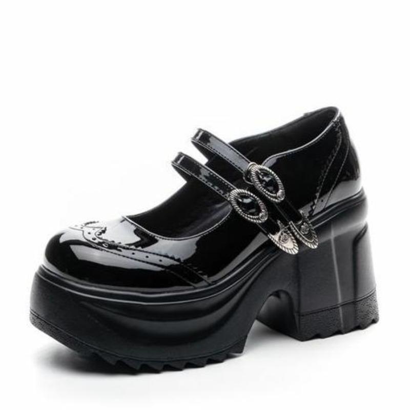 

Ботильоны из лакированной кожи 10 см Осень Женские Дышащие Женские Ботинки Повседневные Весенне-Летние Туфли-Лодочки Мэри Джейн На Платформе На Танкетке На Плоской Подошве 40 чёрный