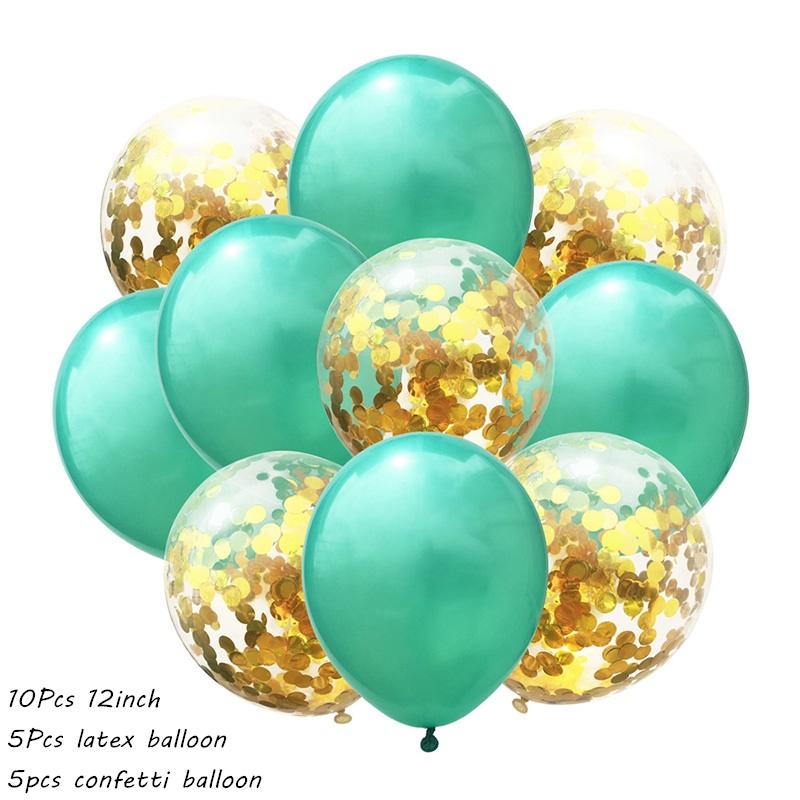 10Pcs Metal Latex Balloons Confetti Balloon Set For Wedding Birthday Party Balloon Decoration Baby Shower Helium Balloons