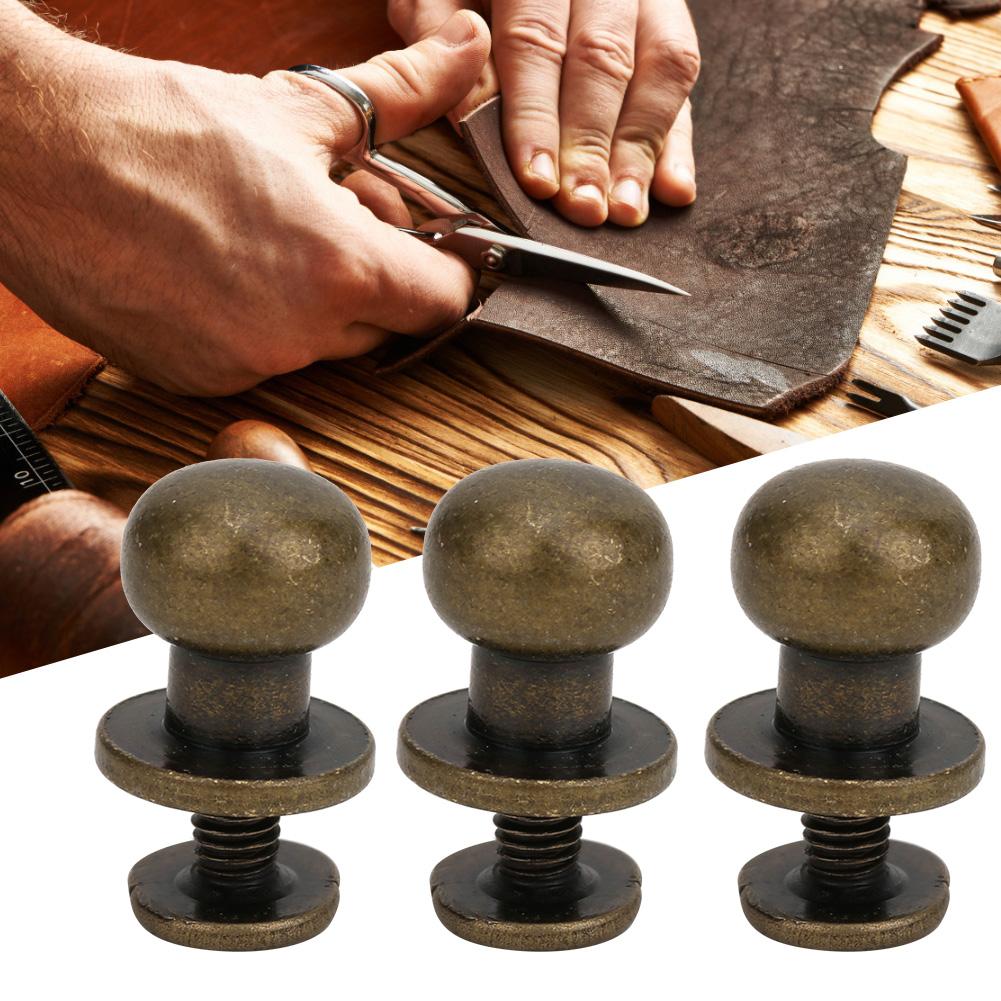 20 STÜCKE 9 x 8mm DIY Kupfernieten Rundkopf Nippelniete Tasche Schuhe Zubehör für Leder