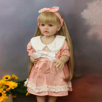 Długie Włosy Realistyczne Księżniczki 55 CM Reborn Baby Dolls Całe Ciało Silikonowe z Ubraniami Dziewczynka Miękka Maluch Bebe Prezent Urodzinowy Zabawka