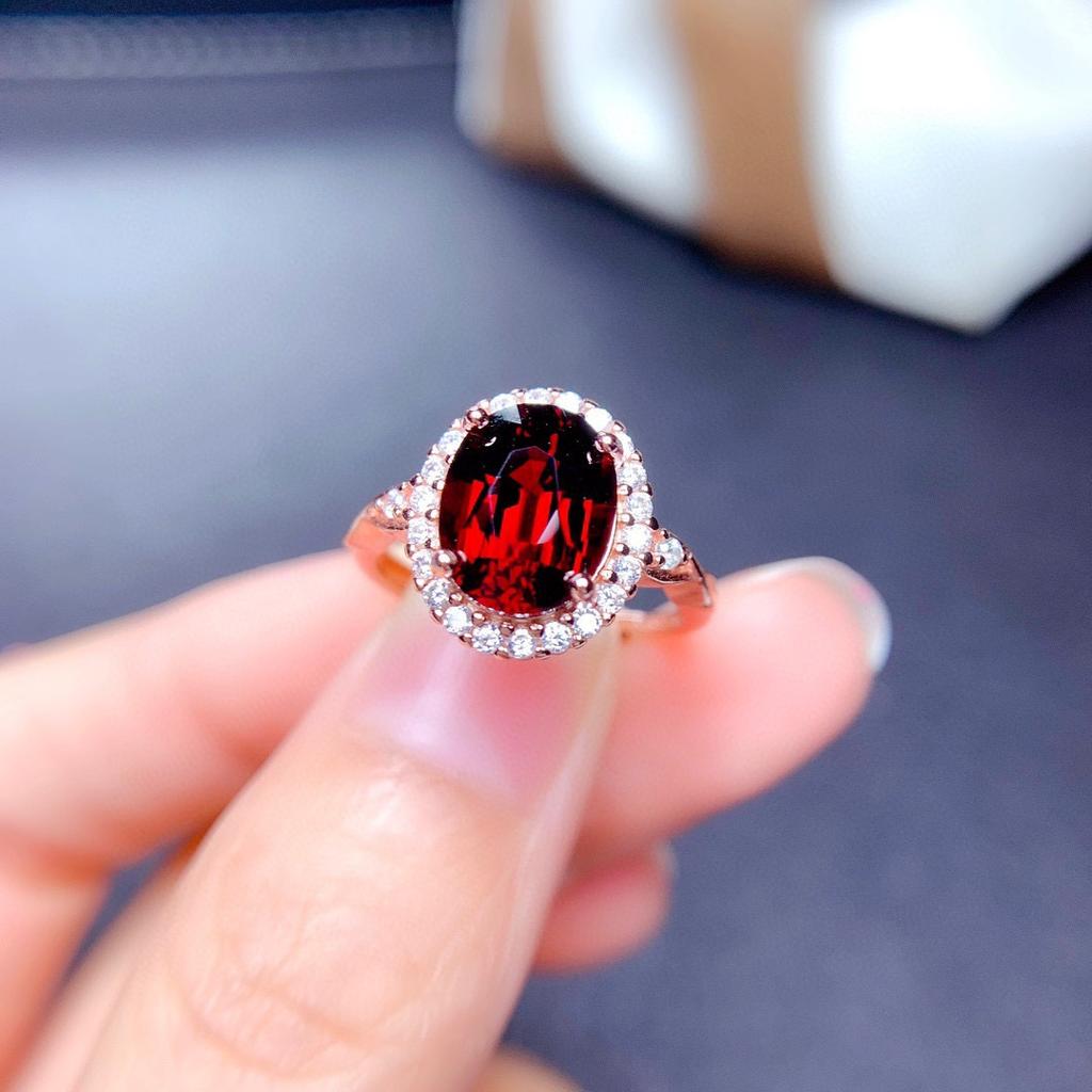 Colored Jewelry, Imitation Natural Topaz Amethyst Citrine Olivine Red Pomegranate Ring
