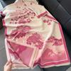 Soft Fleece-Like Throw Blanket Office Winter Warmth Womens Shawl With Chinese Floral