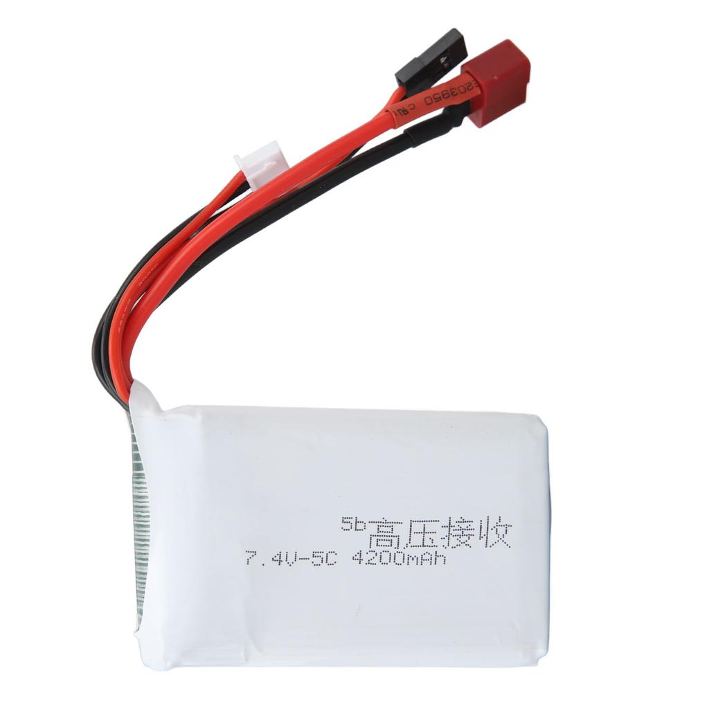RC 7.4V 4200mAh Lithium Battery Lightweight Overcharge Protection T Plug RC Batteries For RC Toys