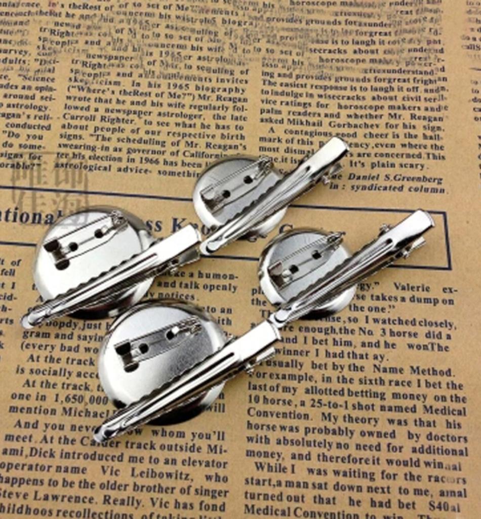 20Pcs/lot Round Brooch Hairpin Base 19/23/29mm Cabochon Blank Tray Brooch Hairpins for DIY Clothing Headdress Making Accessories