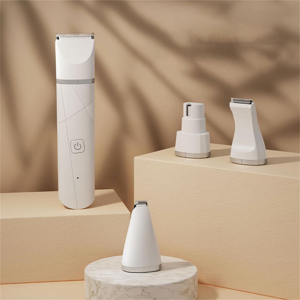 Hundehaarschneidemaschinen-Set, 4 in 1 Kabellos Elektrisch, Geräuscharm Tierhaarschneidemaschinen Für Dickes Fell Für Hunde, Fellpflege S, Augen, Ohren, Gesicht, Verfilztes Fell