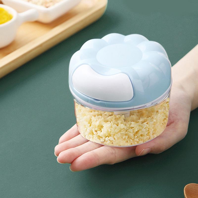 Compact Manual Hand-Pull Garlic Chopper and Mincer
