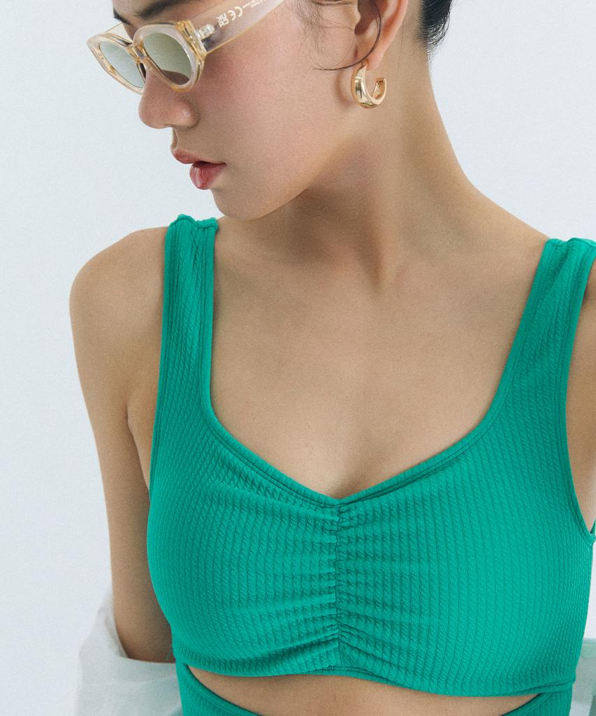 Seuwimingkaes Twist Cutout Teal Green Dress