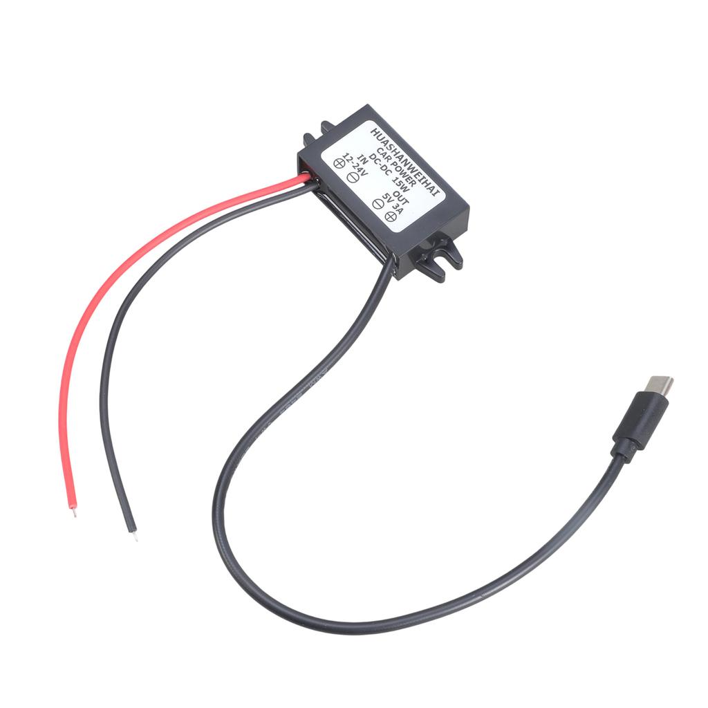 Plastic Housing 12V 24V To 5V 3A USB Type C Charger Module Automotive Power Supply For Electronic Gadgets