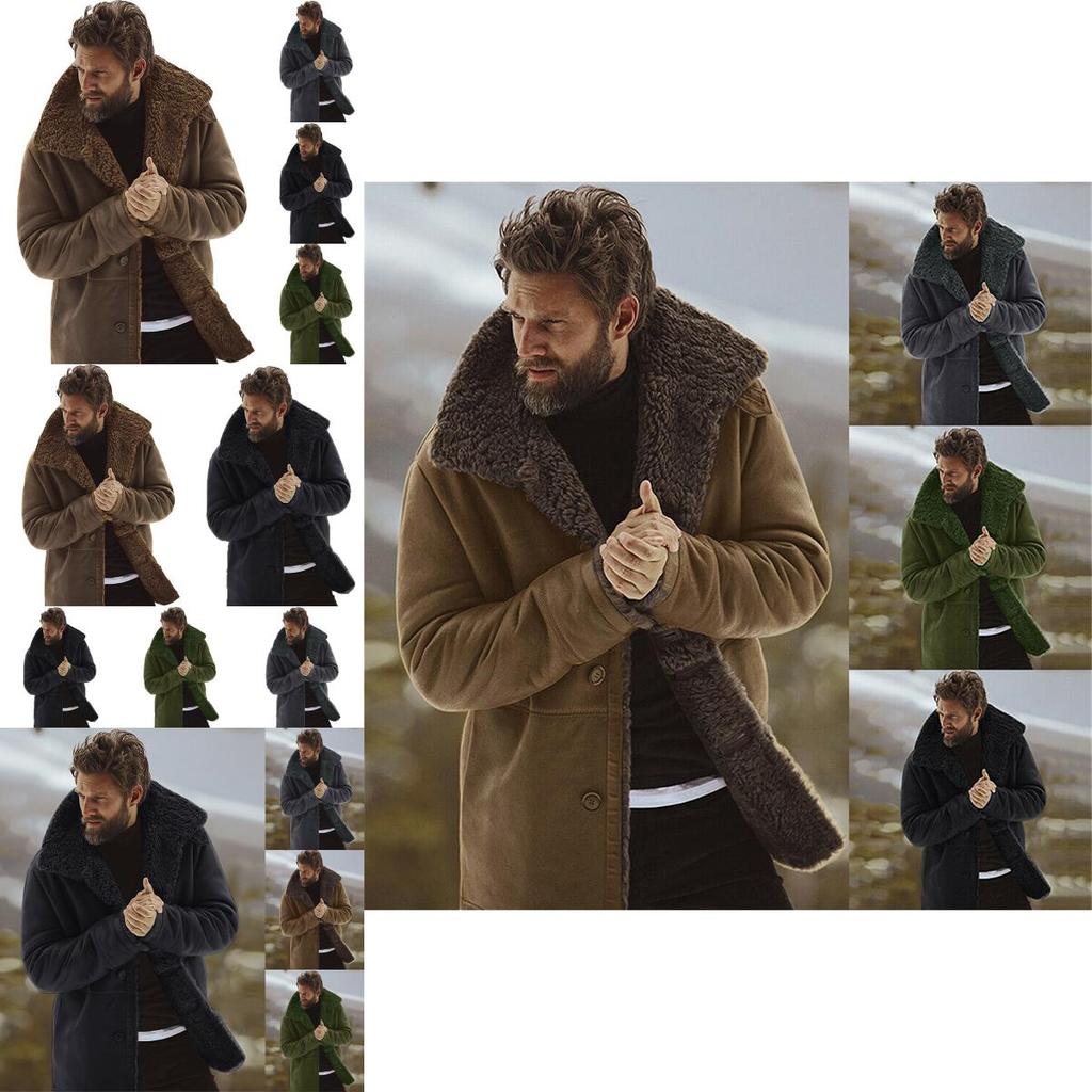Men's Winter Warm Thick Coat Trench With Storm Cuffs And Cozy Lining Inside