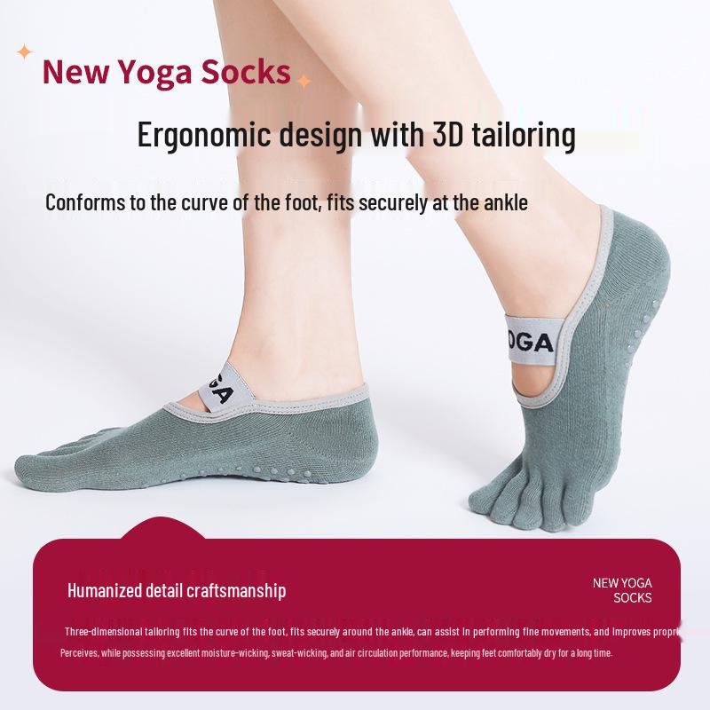 **Hot Sale Yoga Color Block Non-Slip Five-Toe Socks**