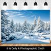 B03B-210X150cm Winter Snow Background Cloth Snowflake Christmas Tree Glitter White Forest Party Photography Backdrops