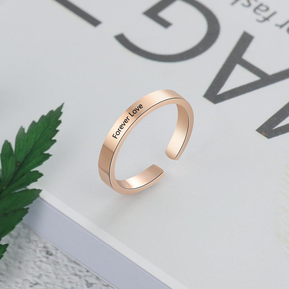 Personalized Finger Ring Stainless Steel Jewelry Adjustable Modish Stylish 3 Women Colors Rings Custom Name Charm Anniversary Bridal Wedding Occasion